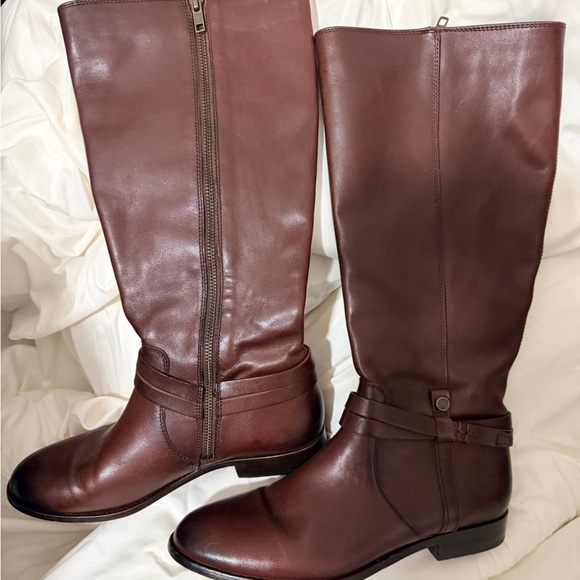 Frye Brown Leather Tall, Knee Boots - Picture 5 of 10